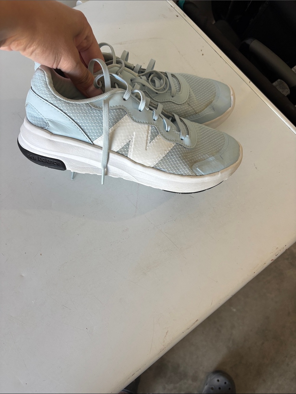 New Balance Women's Pale Blue Mesh Lace-Up Sneakers